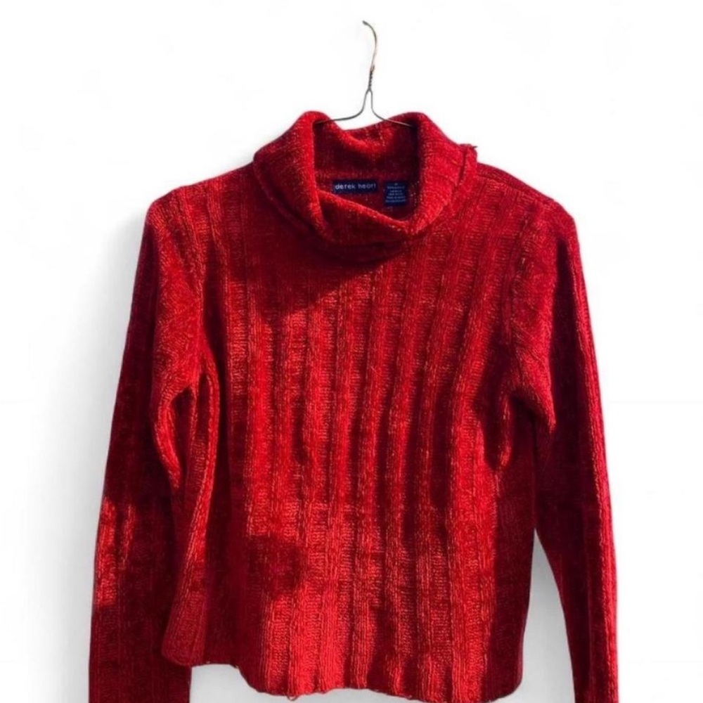 Derek Heart Vibrant Red Cowl Neck Sweater